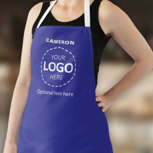 Your Logo Here - Simple Custom Blue Business Apron