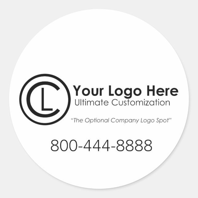 Your Logo Here Simple & Custom Promotion Stickers (Front)