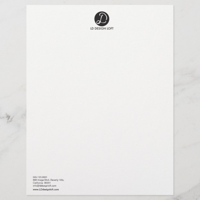 Your Logo Here, Simple, Customizable Letterhead (Front)