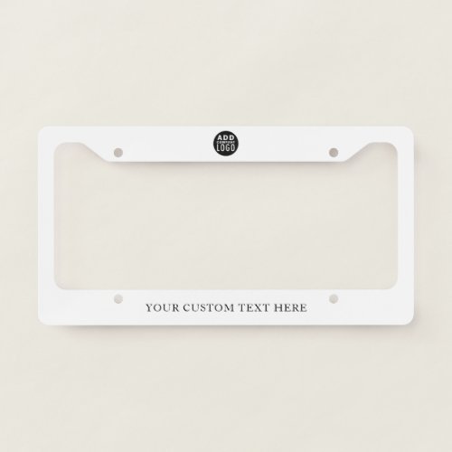 Your Logo Here  Simple Minimalist License Plate Frame