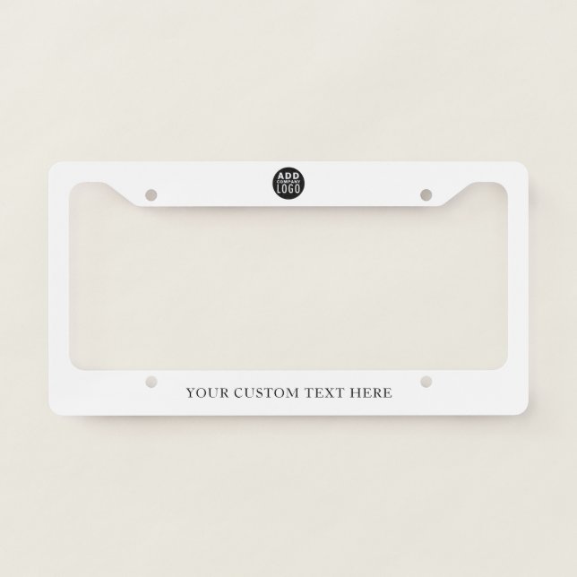 Your Logo Here | Simple Minimalist License Plate Frame (Front)