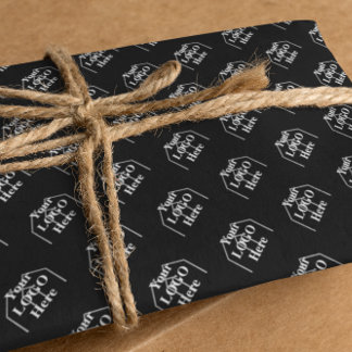 Your Logo Here Simple Modern Pattern Wrapping Pape Paper Sheets