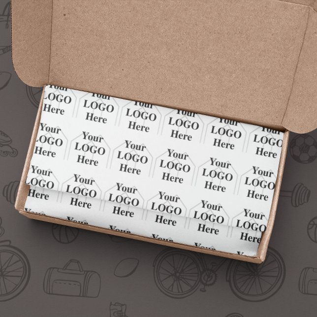 Your Logo Here Simple Modern Pattern Wrapping Paper (Creator Uploaded)