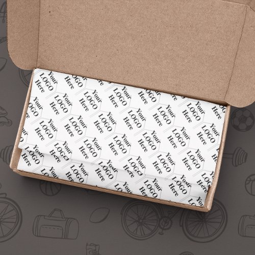 Your Logo Here Simple Modern Pattern Wrapping Paper Sheets