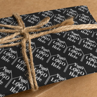 Your Logo Here Simple Modern Pattern Wrapping Paper Sheets