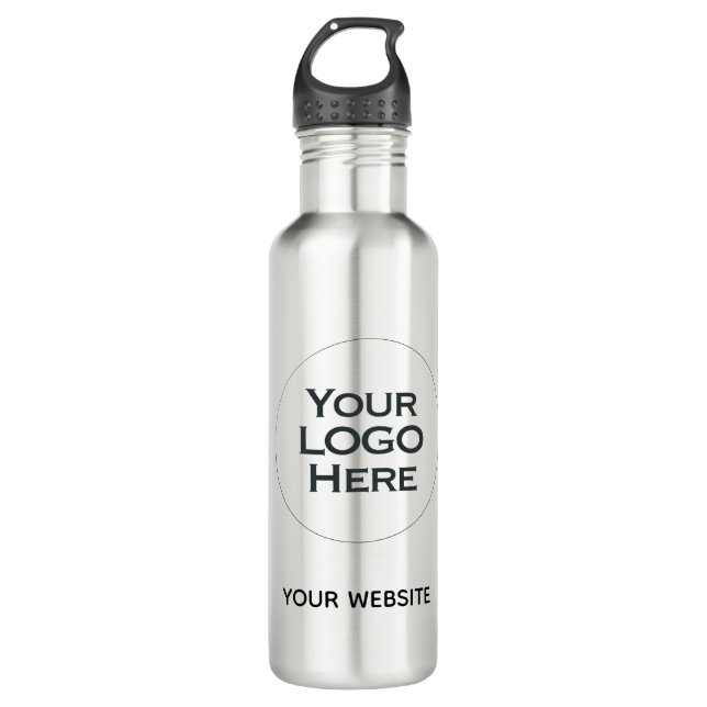 Your Logo Here - Standard White Ceramic Coffee Stainless Steel Water Bottle (Front)