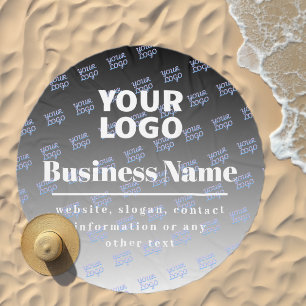 Your Logo Here Tiled Pattern Black & White Beach Towel