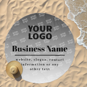 Your Logo Here Tiled Pattern Grey & Black Beach Towel