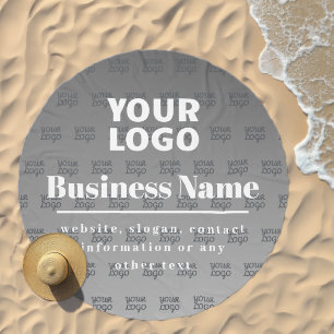 Your Logo Here Tiled Pattern Grey & White Beach Towel