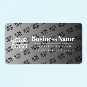 Your Logo Here Tiled White Ombre & Editable Color Label