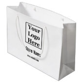 Your Logo Here White and Black Large Gift Bag | Zazzle