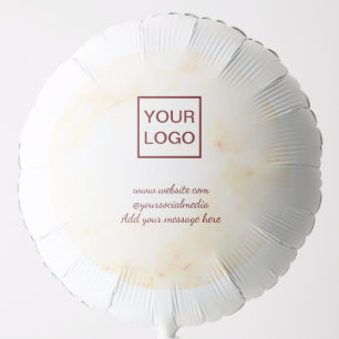Your logo here white simple minimal PINK MARBLE Balloon