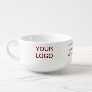Your logo here white simple minimal PINK MARBLE Soup Mug