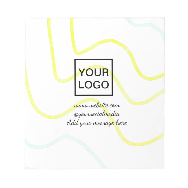 Your logo here white simple minimal yellow lines c notepad (Front)
