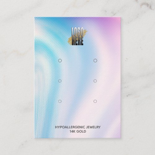 Your Logo Holographic 3 Pairs Earring Display   Business Card