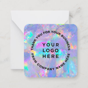 Your Logo Holographic Stone Rainbow Thank You Note Card
