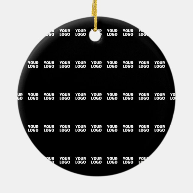 Your Logo | Horizontally Tiled Stripe Pattern  Ceramic Ornament (Back)