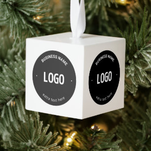 Your Logo, Image or Design & Editable Text Cube Ornament