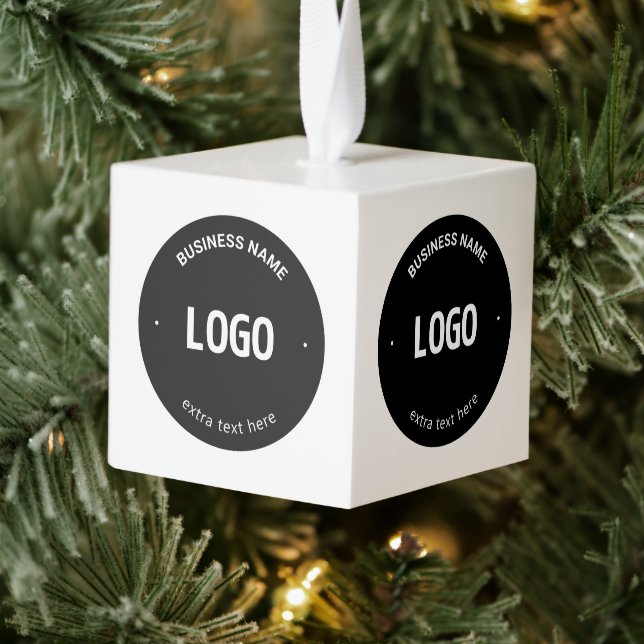 Your Logo, Image or Design & Editable Text Cube Ornament (Tree)