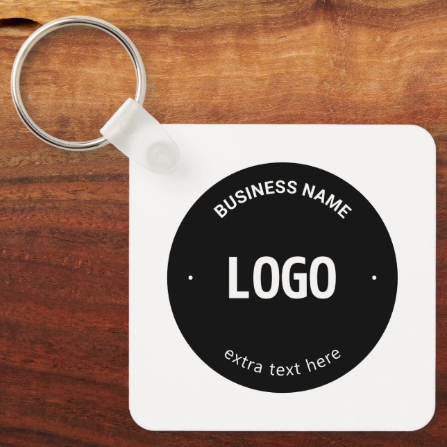 Your Logo, Image or Design & Editable Text Keychain (Front)