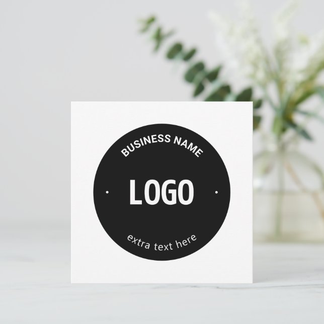Your Logo, Image or Design & Editable Text Note Card (Standing Front)