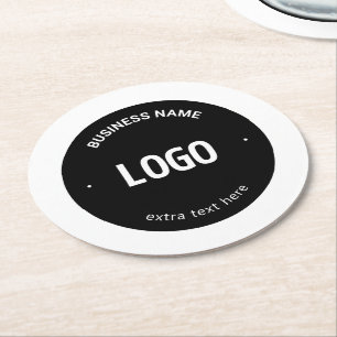 Your Logo, Image or Design & Editable Text Round Paper Coaster