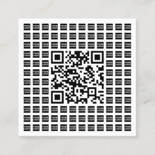 Your Logo/Image Tiled & Editable Scannable QR code Square Business Card