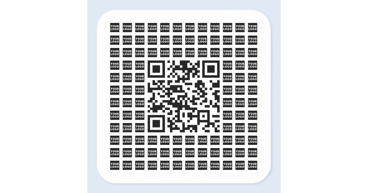 Your Logo/Image Tiled & Editable Scannable QR code Square Sticker | Zazzle