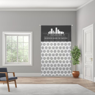 Your Logo In A Pattern Small Business Decor Sheer Curtains