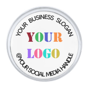 Your Logo Info Social Media Promotional Lapel Pin