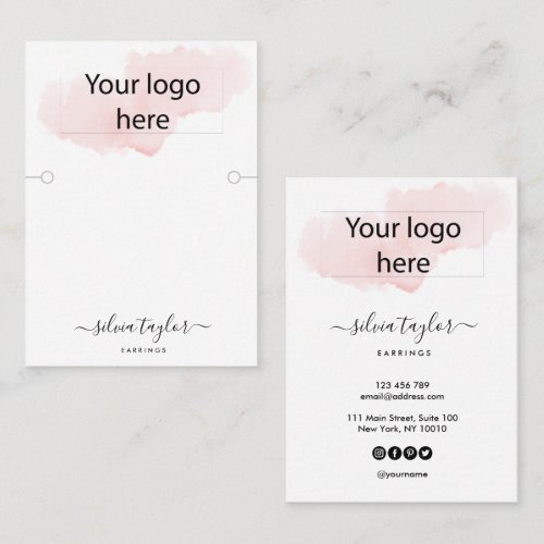 Your logo jewellery bracelet display card