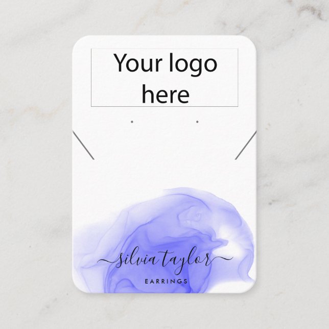 Your logo jewellery necklace earring display card  (Front)