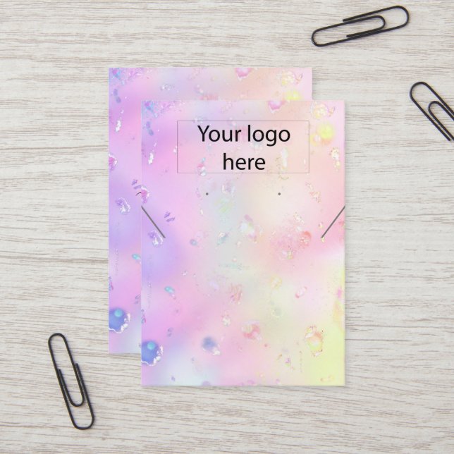 Your logo jewellery necklace earring display card  (Front/Back In Situ)