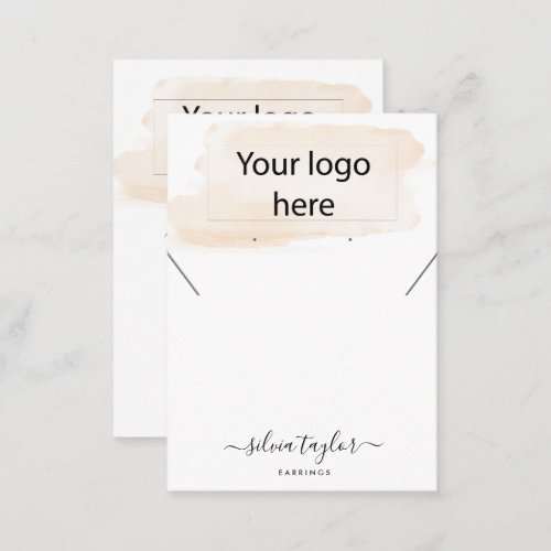 Your logo jewellery necklace earring display card