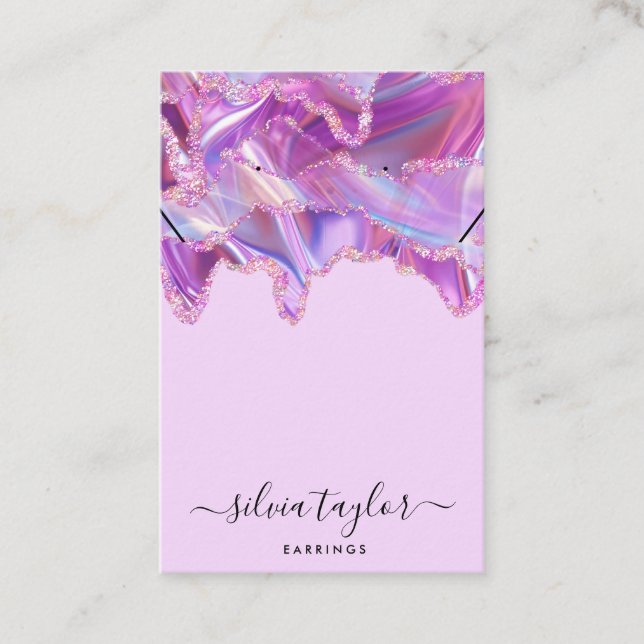 Your logo jewellery necklace earring display card (Front)