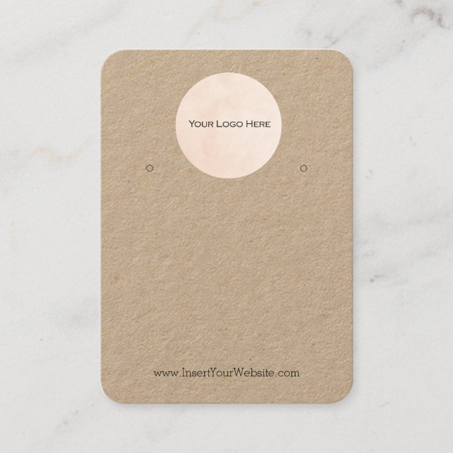 Your Logo Kraft Earring Display Card Holder  (Front)
