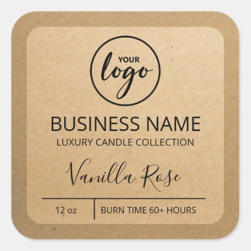 Your Logo Kraft Paper Soy Candle Labels