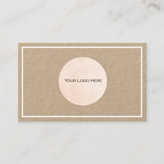 Your Logo Kraft White Border Custom  Business Card (Front)