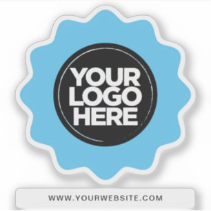 Your Logo Light blue Border Clear Cut Out Sticker