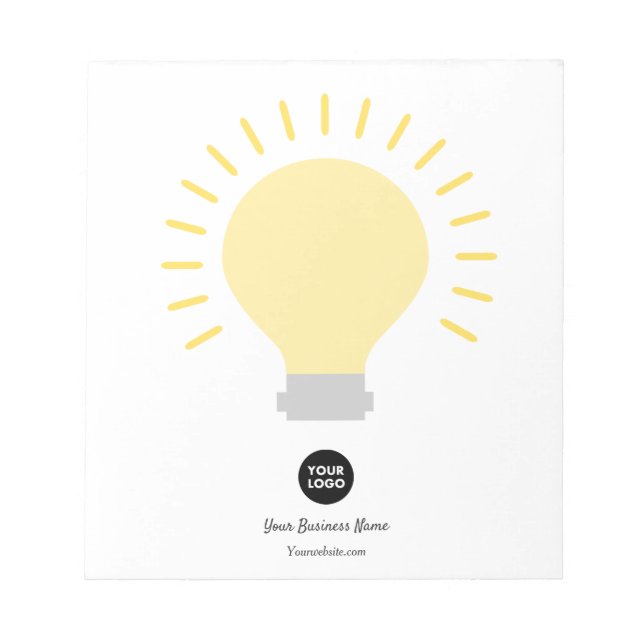 Your Logo Light Bulb Notepad (Front)
