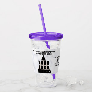 Your Logo Marble Simple Modern Promotional Acrylic Tumbler