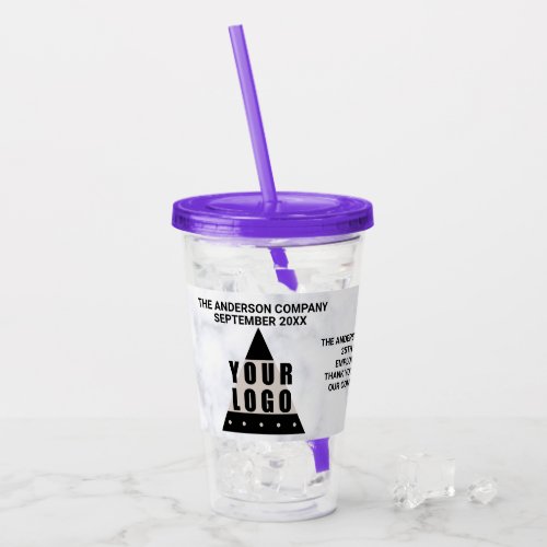 Your Logo Marble Simple Modern Promotional Acrylic Tumbler