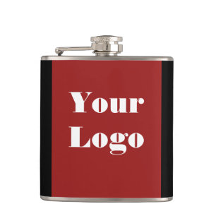 Your Logo Maroon Black Flask