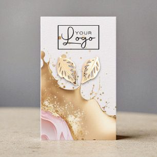 Your Logo Metallic Wave Earring Card QR Code
