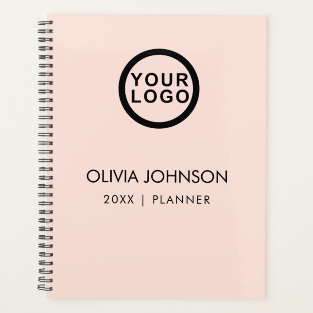 Your Logo Minimalist Blush Pink 2023 Planner (Front)