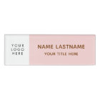 Your Logo Minimalist Blush Pink White Magnet Title