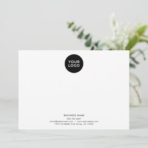 Your Logo Minimalist Professional Business Note Card