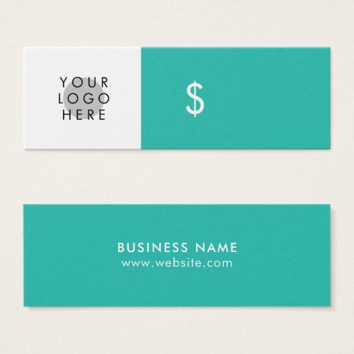 Your Logo Minimalist Turquoise White Price Tag
