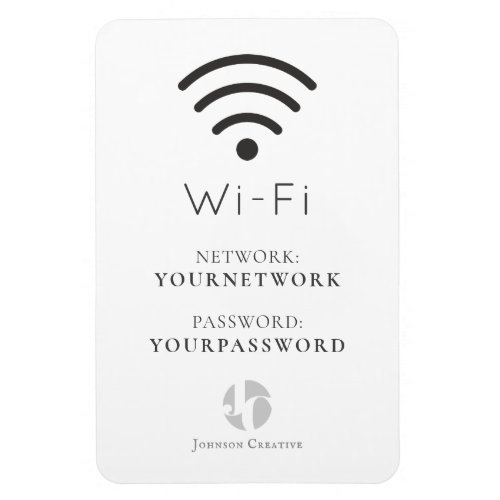 Your Logo Minimalist White Wi_Fi Sign Magnet