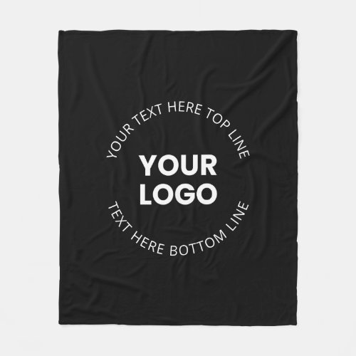 Your Logo Minimalistic Style Fleece Blanket